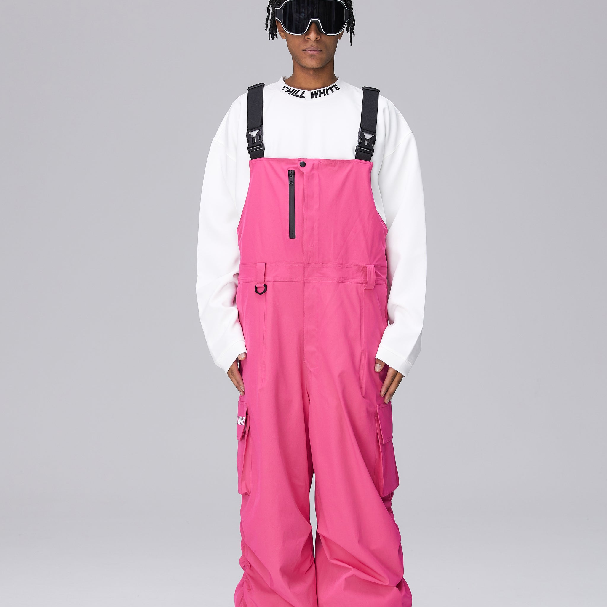 CHILLWHITE Plum Oolong Bib Pants (Two-Way Wearing) - Plum Pink