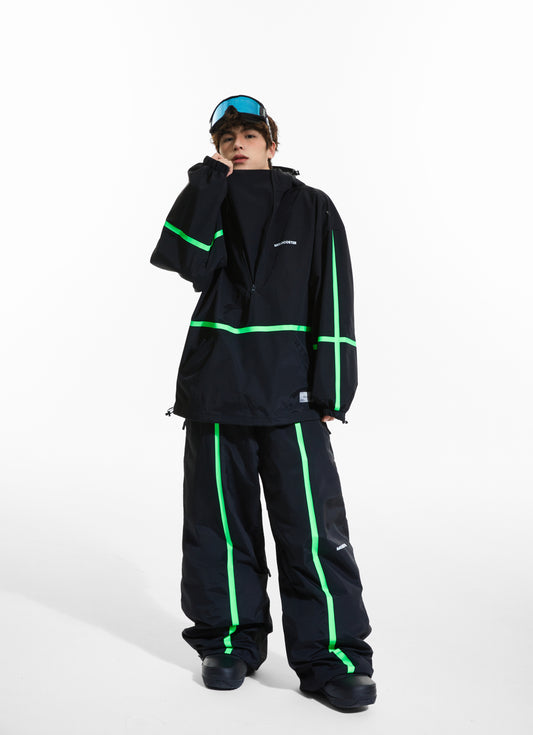 MOLOCOSTER Laminated Strip Snow Suit (2 Pieces) - Black