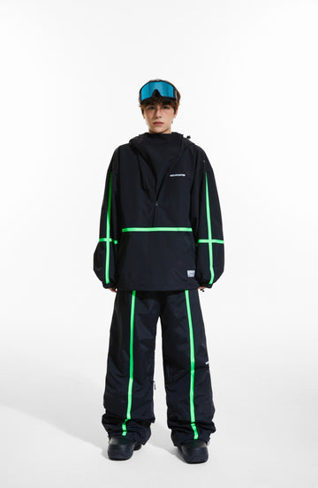 MOLOCOSTER Laminated Strip Snow Suit (2 Pieces) - Black