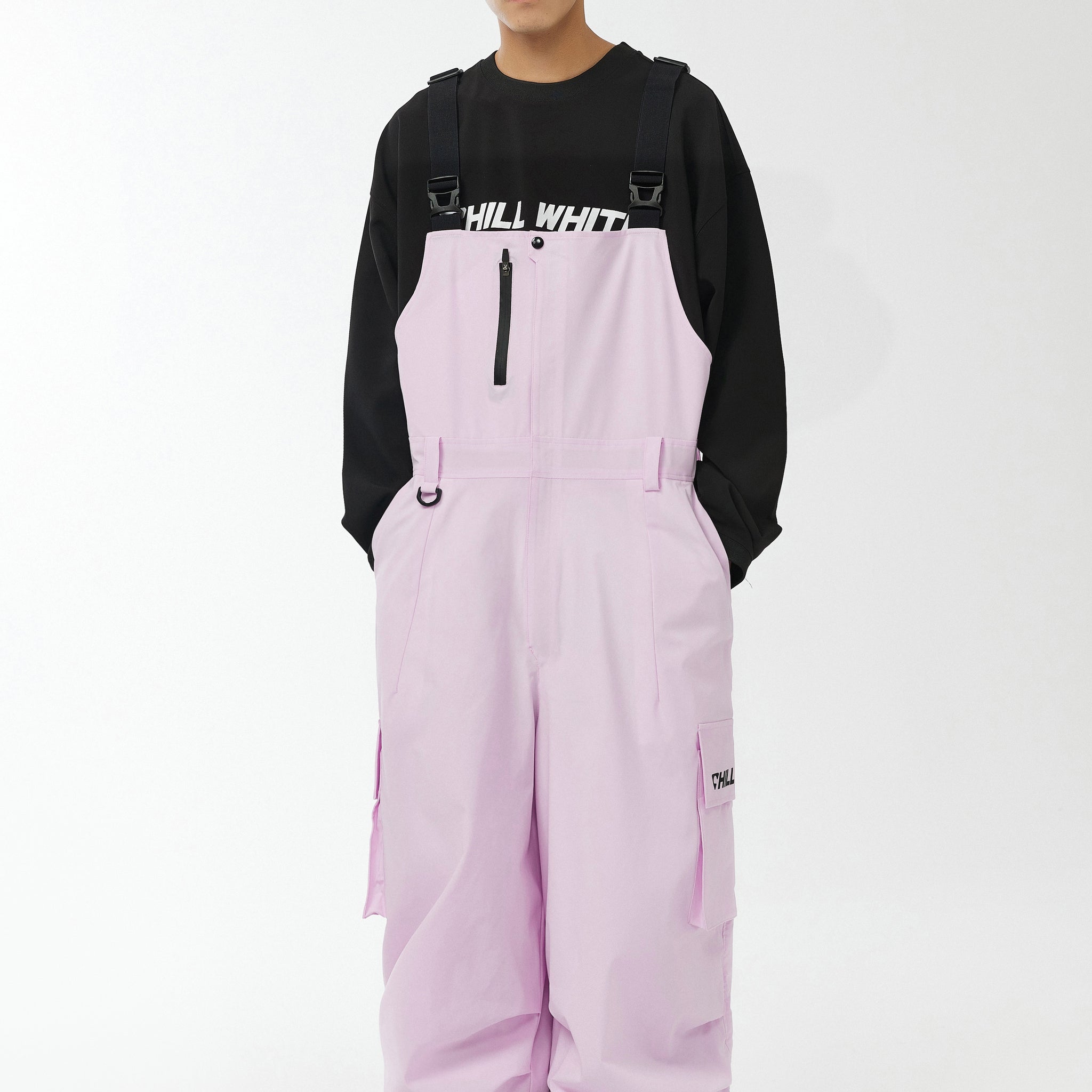CHILLWHITE Oversize Snow Bib Pants - Berry Pink