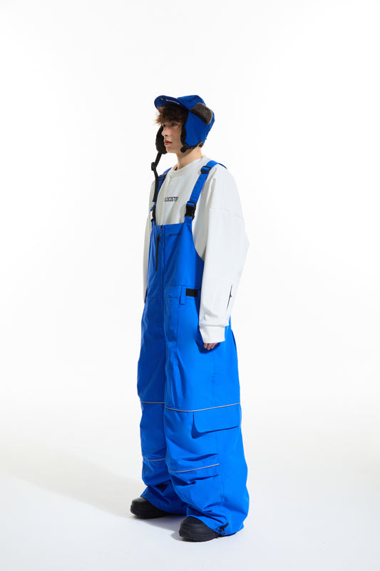 MOLOCOSTER Insulated Baggy Snow Bibs - Klein Blue
