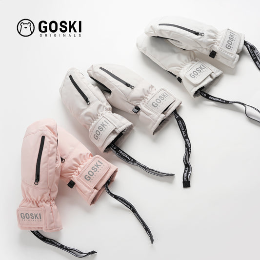 GOSKI Waterproof Snow Mitten Gloves - Khaki