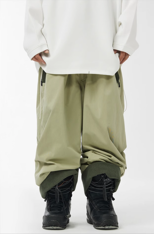 CHILLWHITE Oversize Strap Snow Pants - Light Green
