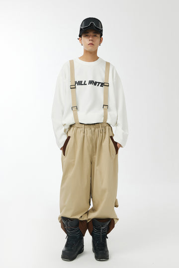 CHILLWHITE Oversize Strap Snow Pants - Light Khaki